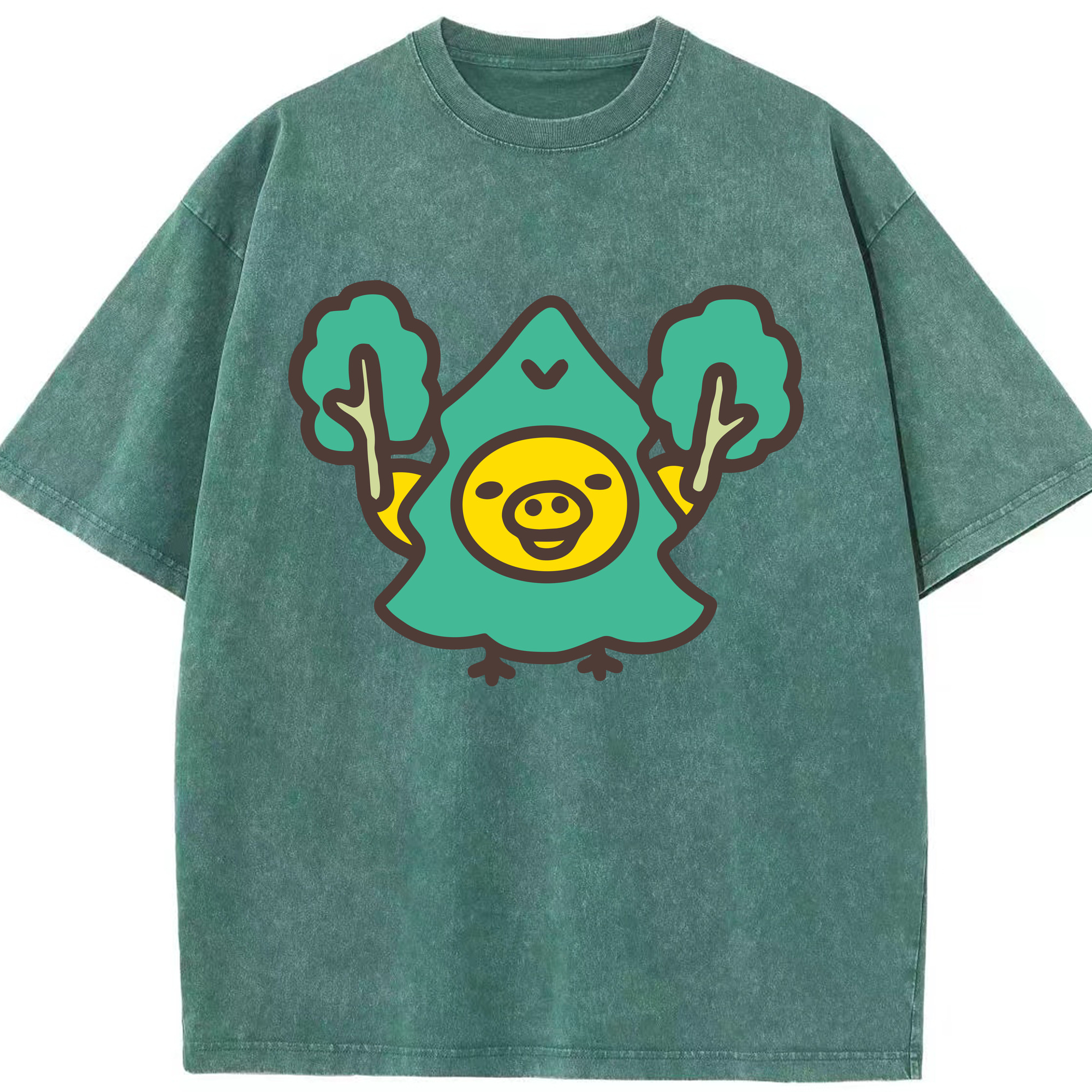 （画像用） リラックマ リラックマ キイロイトリ Rilakkuma Korilakkuma Kiiroitori 綿100% ヴィンテージ風 半袖Tシャツ（フロントプリント）